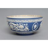 A WEDGWOOD BLUE JASPER DIP BOWL, 1992, to commemorate the 40th Anniversary of the succession to