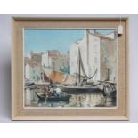 WILLIAM SEMPLE (1896-1964) "Harbour Scene Chioggia Near Venice", watercolour and pencil heightened
