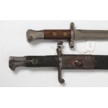 TWO BRITISH BAYONETS, comprising an m1888 with 30" Wilkinson marked blade, and an m1856 sword
