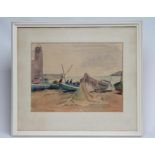 PHILIP NAVIASKY (1894-1983) "Collioure", watercolour and pencil, signed, inscribed and dated 1950,