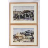 COLUM ROBERT GORE-BOOTH (1913-1959) "Grasse Road Near Cannes" and "Rowe Farm Somerset", a pair,