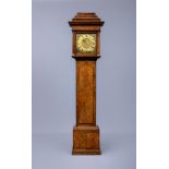 A BURR ELM AND OAK ALARM LONGCASE by William Crawshaw, Worsborough/Barnsley, early 18th century, the