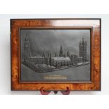 A WEDGWOOD BLACK BASALT PALACE OF WESTMINSTER PLAQUE, modern, No.42 of a limited edition of 250,