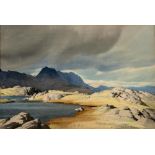 WILLIAM HEATON COOPER RI (1903-1995) "Bowfell from Pike O' Blisco", watercolour and pencil,