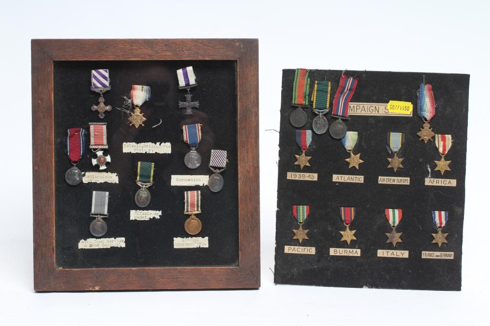 A COLLECTION OF TWENTY TWO MINIATURE BRITISH CAMPAIGN MEDALS, including Distinguished Service Order,