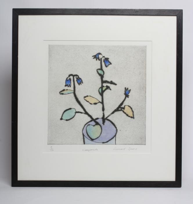 RICHARD SPARE (b.1951) "Campanula", etching in colours, limited edition 9/150, signed and