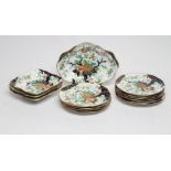 A STAFFORDSHIRE EARTHENWARE DESSERT SERVICE, early 19th century, printed in underglaze blue and