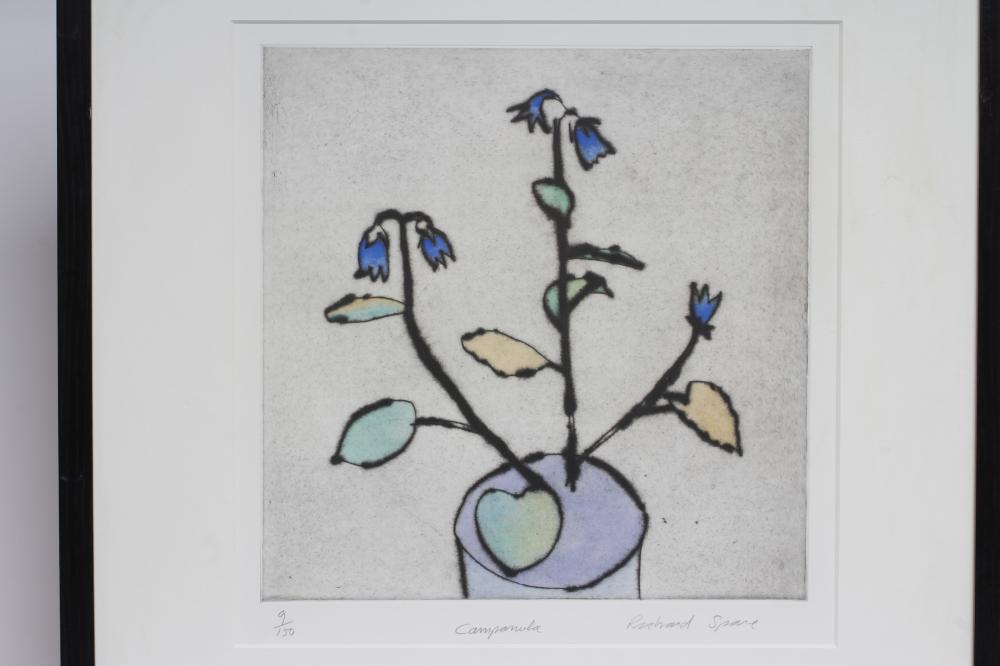 RICHARD SPARE (b.1951) "Campanula", etching in colours, limited edition 9/150, signed and - Image 2 of 3