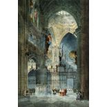 PILFORD FLETCHER WATSON (1842-1907) Interior View of Burgos Cathedral, watercolour and pencil