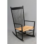 HANS WEGNER (1914-2007) A J16 ROCKING CHAIR, 1960'S, designed in 1944 for FDB MOBLER, in black