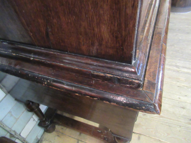 A GEORGIAN WALNUT AND BANDED CHEST ON STAND, second quarter 18th century, the moulded cornice over - Image 3 of 30