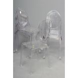 PHILIPPE STARCK FOR KARTELL- A SET OF SIX PERSPEX VICTORIA GHOST CHAIRS, each stamped on rear back