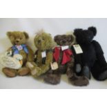 Four collector's bears, comprising a Norbeary "Karl" bear, a Gund Rosaline Frischmann bear, a