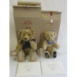 Two boxed Steiff teddy bears, comprising a 35cm Coronation bear, and a 44cm 100 year bear, both with