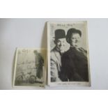 A Laurel & Hardy signed photograph, "Hello Roy!", together with a Slim Rhyder autograph (2) (Est.