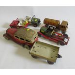 Playworn tin vehicles by Mettoy and Triang, some rusting, F-P (Est. plus 21% premium inc. VAT)