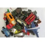 Playworn unboxed diecast vehicles by Dinky, Corgi and others, some items have damage or over
