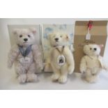 Three Steiff teddy bears, comprising a 30cm 2005 Museum bear, a 28cm 150 year Margarete Steiff bear,