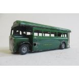 Post war Triang Minic Green Line Clockwork Bus, two tone green with Dorking to front, some paint