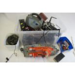 Radio control equipment and 12v dry-cell batteries and charger, together with a small R.C. life