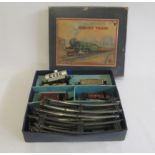 Hornby Post War clockwork train set with 101 LMS tank engine and goods wagons, F-G (Est. plus 21%