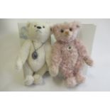 Two Steiff teddy bears, comprising a 34cm pink 1925 replica bear, and a 36cm Margarete's white bear,