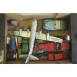 Playworn tinplate toys including Gama Stratocruser airliner, Triang and Meccano, F-P (Est. plus