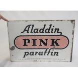 An Aladdin Pink Paraffin advertising sign, some enamel chipped, rusting to edge, F (Est. plus 21%