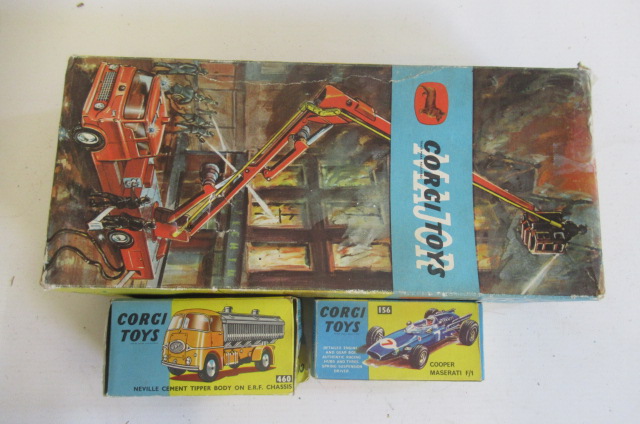 Corgi 460 Neville Cement Tipper, boxed, G, 156 Cooper Maserati F1, boxed G, and 1127 Simon