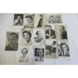 Thirteen photographic signed autographs, including Valerie French, Eve Boswell, George & Bert