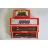 Four Hornby Railways locomotives, 0-4-0 L.M.S. tank, Patriot Private E. Sykes VC, L.N.E.R. 4-6-2