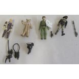 Unboxed 1980's Star Wars figures comprising Logray Ewok and accessories, Endor Rebel soldier, Dengar