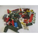 Playworn diecast by Corgi Dinky, Matchbox and others, most items damaged or parts missing, P (Est.