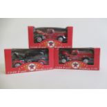 Three Texaco vans and petrol trucks in 1:32 scale by Global Key, all items boxed, M (Est. plus 21%