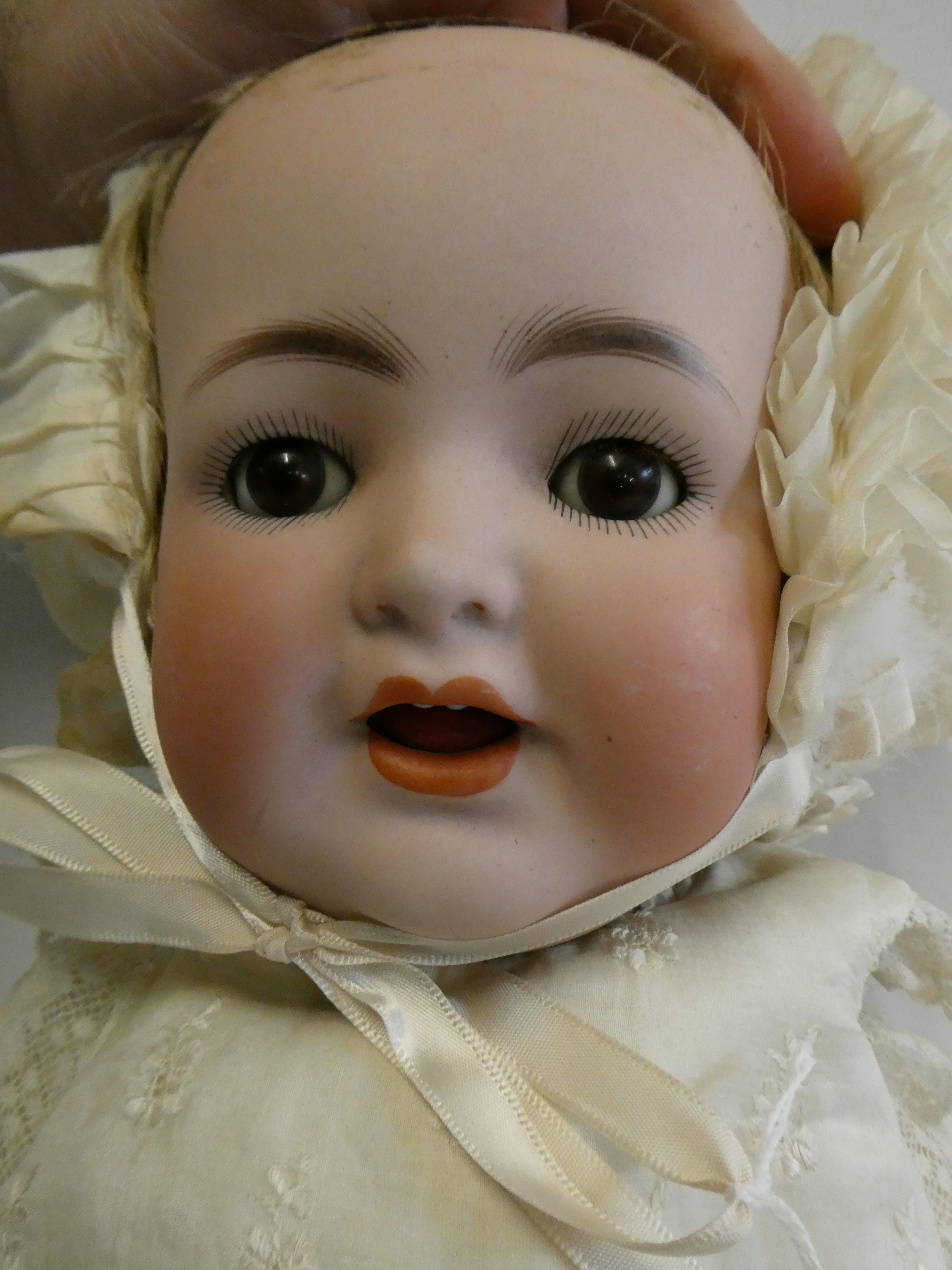 A Kammer & Reinhardt bisque socket head character doll, with brown glass sleeping eyes, open - Image 2 of 3