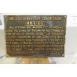 A British Transport Commission Trespass cast iron sign, some rusting, F (Est. plus 21% premium