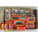 Boxed goods rolling stock by Hornby and others including tank wagons, P.O. wagons and brake vans,