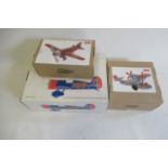Two Joyo (Paya) tinplate aircraft and Revell 1:32 diecast Pepsi Cola Race plane, all items boxed,