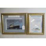 Millvina Dean autograph, signature on a fascimile photograph of the Titanic and comes with a