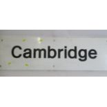 A 1970's British Railways station sign for Cambridge, F (Est. plus 21% premium inc. VAT)