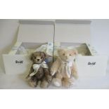 Two boxed Steiff Royal teddy bears, comprising a 27cm William & Catherine bear and a 25cm Royal Baby