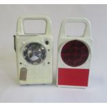 Two British Rail plastic battery train lights comprising tail light and clear light, circa 1980's, F