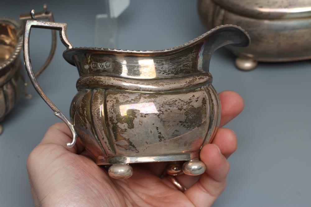 A THREE PIECE TEA SERVICE, maker Barraclough & Sons Ltd., Chester 1931, of lobed rounded oblong - Image 2 of 3