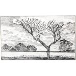 LAURENCE STEPHEN LOWRY (1887-1976) Landscape, pencil drawing, signed, 8 1/2" x 5", unframed (subject