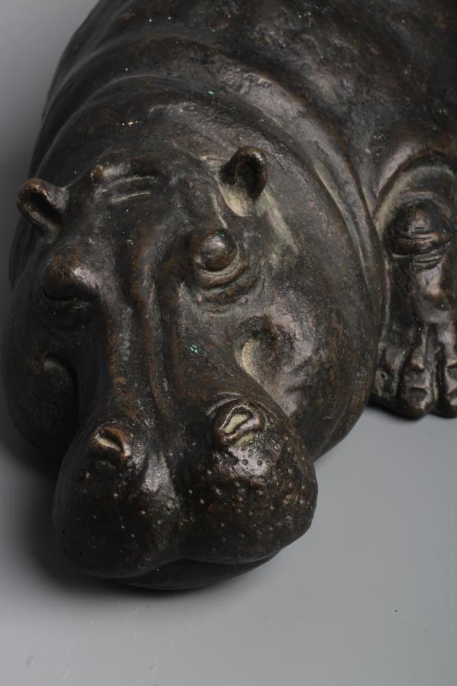 ROSALIE JOHNSON (b.1933) "Sleeping Hippo", cast bronzed metal, limited edition, signed and dated - Image 2 of 4