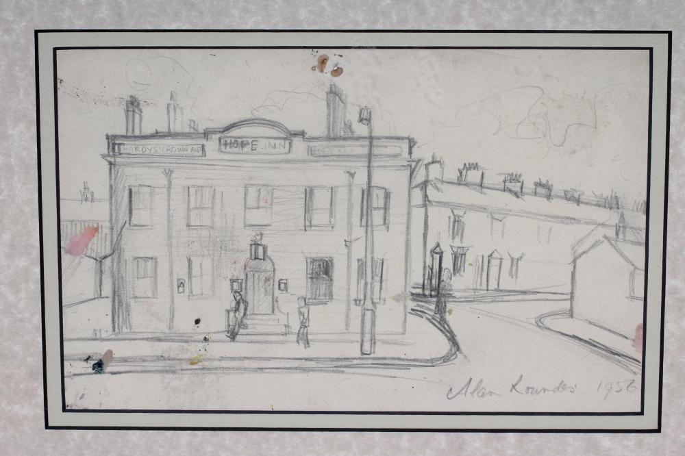 ALAN LOWNDES (1921-1978) "Sunday Dinnertime", pencil drawing, signed and dated 1956, with Jo Bennett - Image 2 of 5