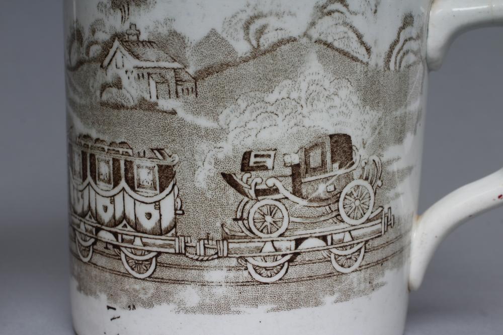 OF RAILWAY INTEREST - an Unwin, Mountfield & Taylor pottery mug, c.1860, of cylindrical form with - Image 3 of 5