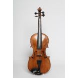 A VIOLIN, probably Mircourt, France, 19th century, with one piece back, inlaid purfling, notched