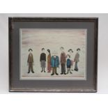 LAURENCE STEPHEN LOWRY (1887-1976) "His Family", lithograph, limited edition with blindstamp, signed