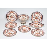 A ROYAL CROWN DERBY CHINA PART DESSERT SERVICE, early 20th century, of lobed circular form painted